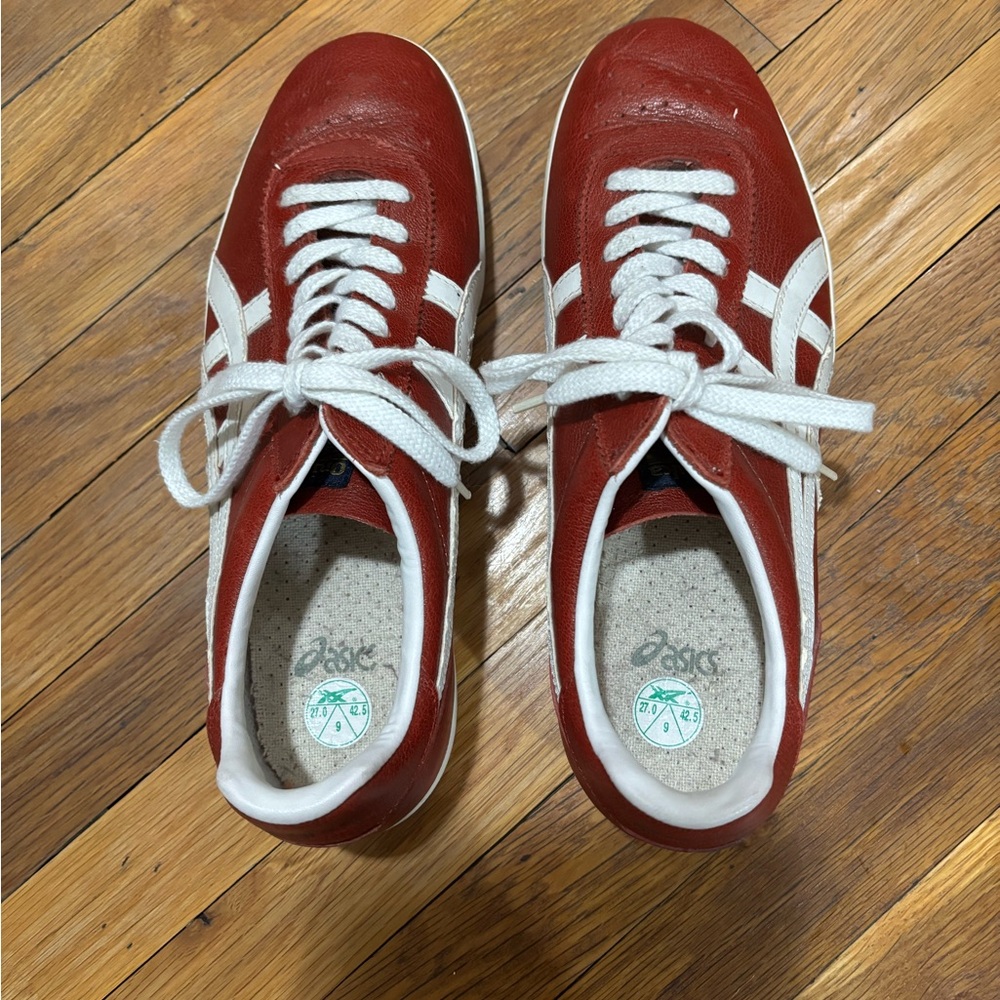 Red Leather Japanese onitsuka tiger asics sneakers men’s - Picture 10 of 12